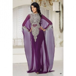 robe Dubai violette mariage oriental